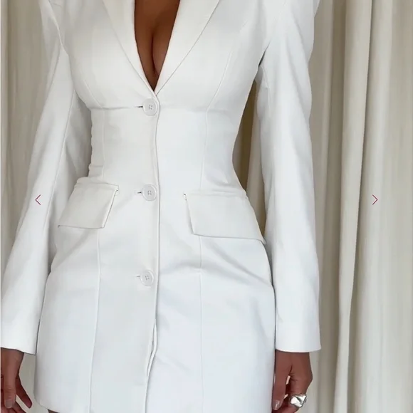 House of CB Jackets Coats House Of Cb Ivory Blazer Dress